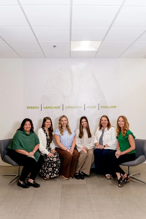 Owner & Speech-Language Pathologist Nan Kennelly, Speech- Language Pathologists Katy Wiedenman, Emily Kapaun, Abby College, Sherrey Stich, Jena Gorden, & Office Manager Joanne Poehls, Onword Therapy, Fargo, ND